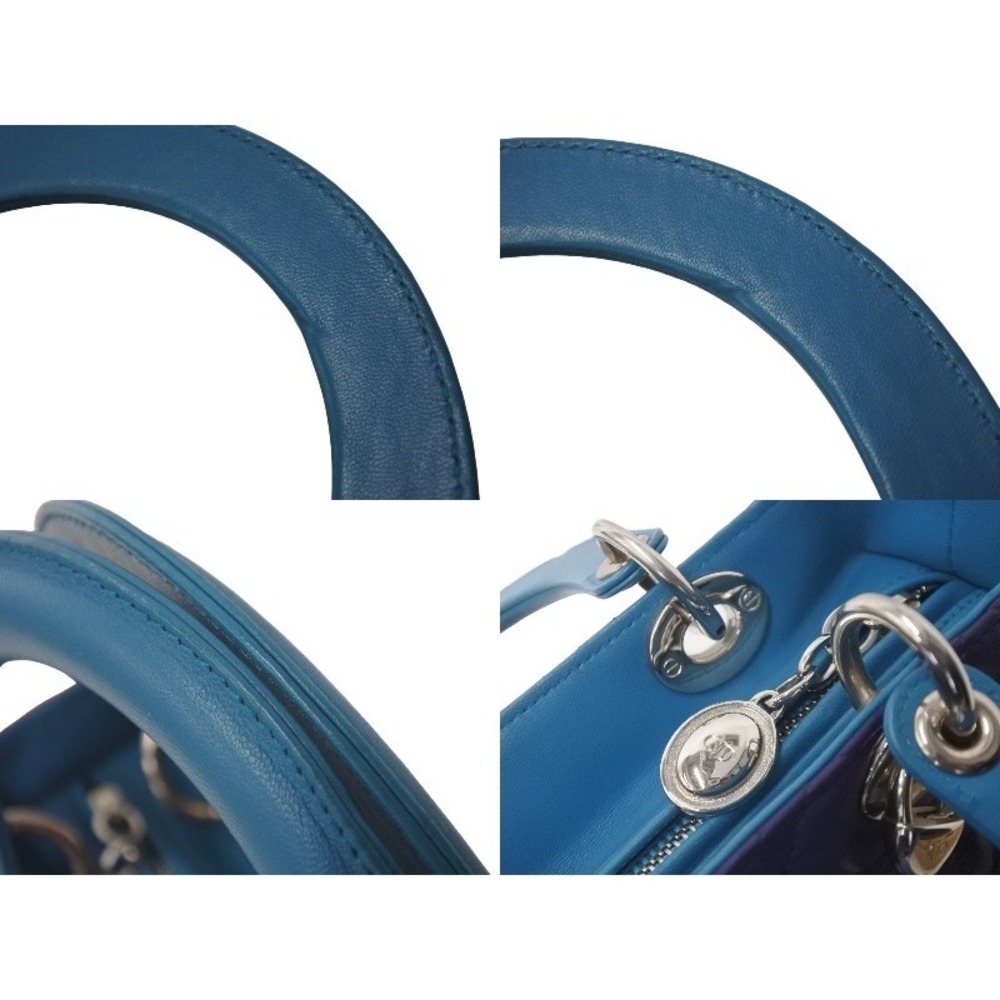 Dior Christian Lambskin Lady Tricolore Handbag - Picture 4 of 9
